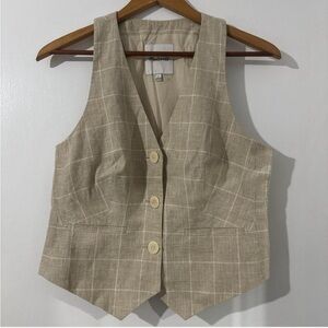Madewell Tan Plaid Vest